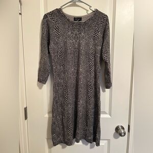 Grey and black snake skin sweater dress long sleeve